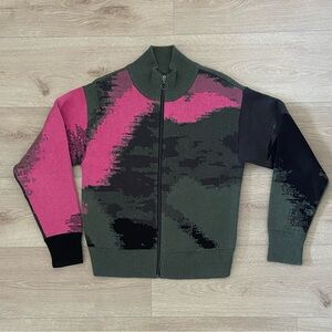 NIC+ZOE Pink and Green Knit Cardigan-XS